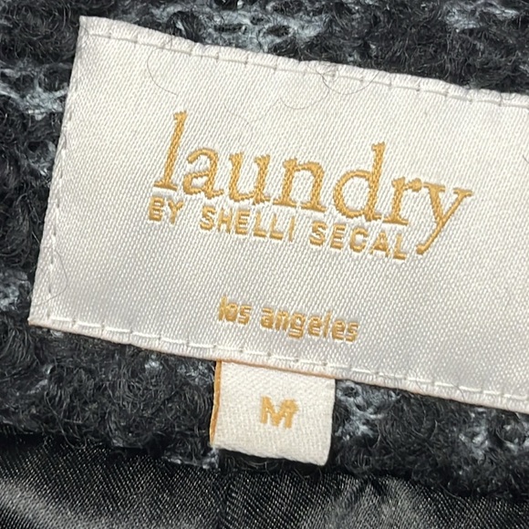 LAUNDRY by Shelli Segal Career City Faux Leather Metallic Tweed/Boucle Coat SZ M - Picture 5 of 16